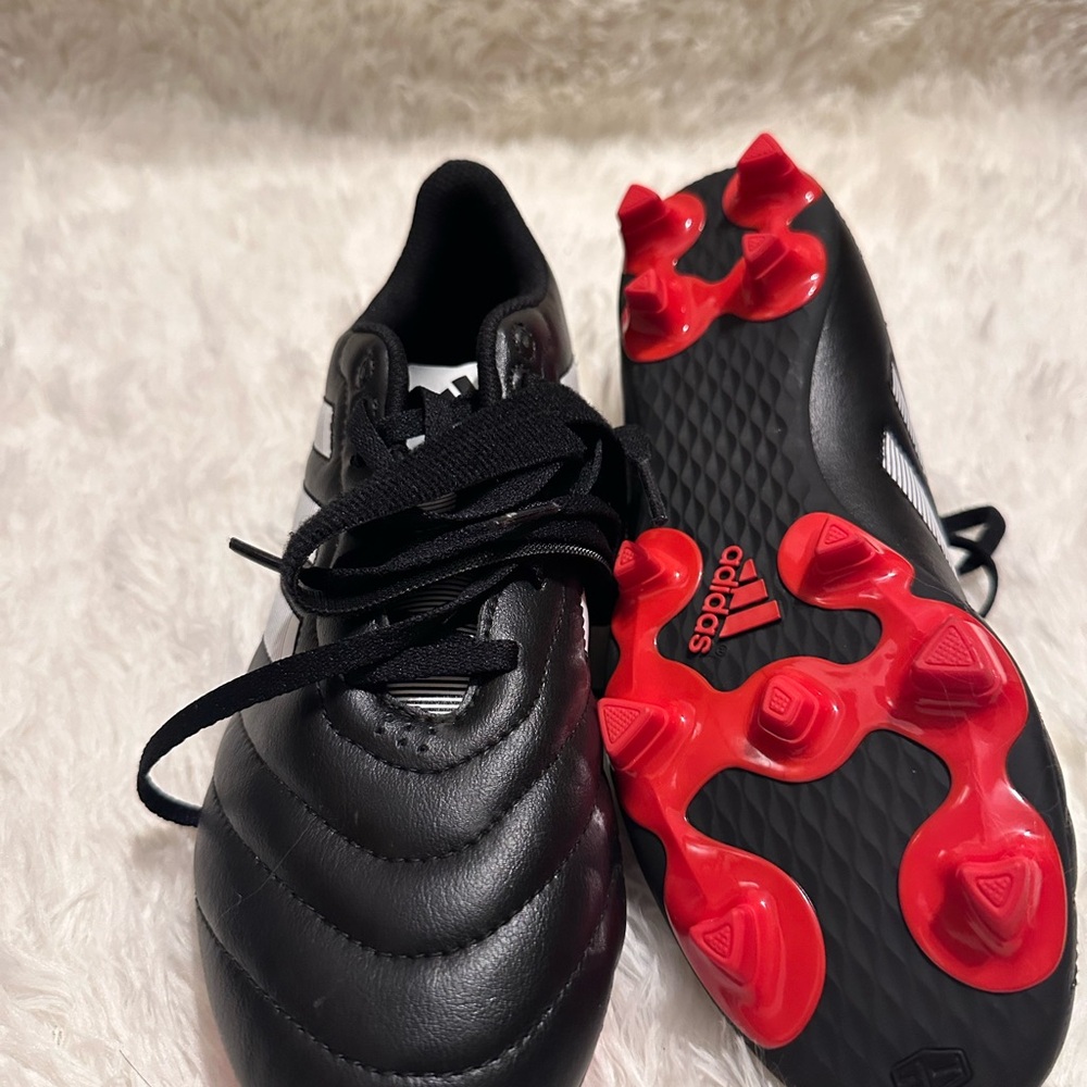 Adidas Black Athletic Shoes with White Stripes - Picture 3 of 3